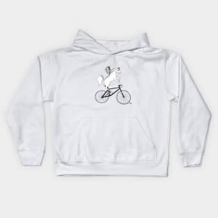 Pegasus Riding a Bicycle Kids Hoodie